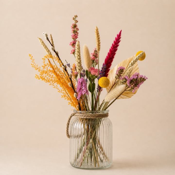 Droogbloemen in vaas