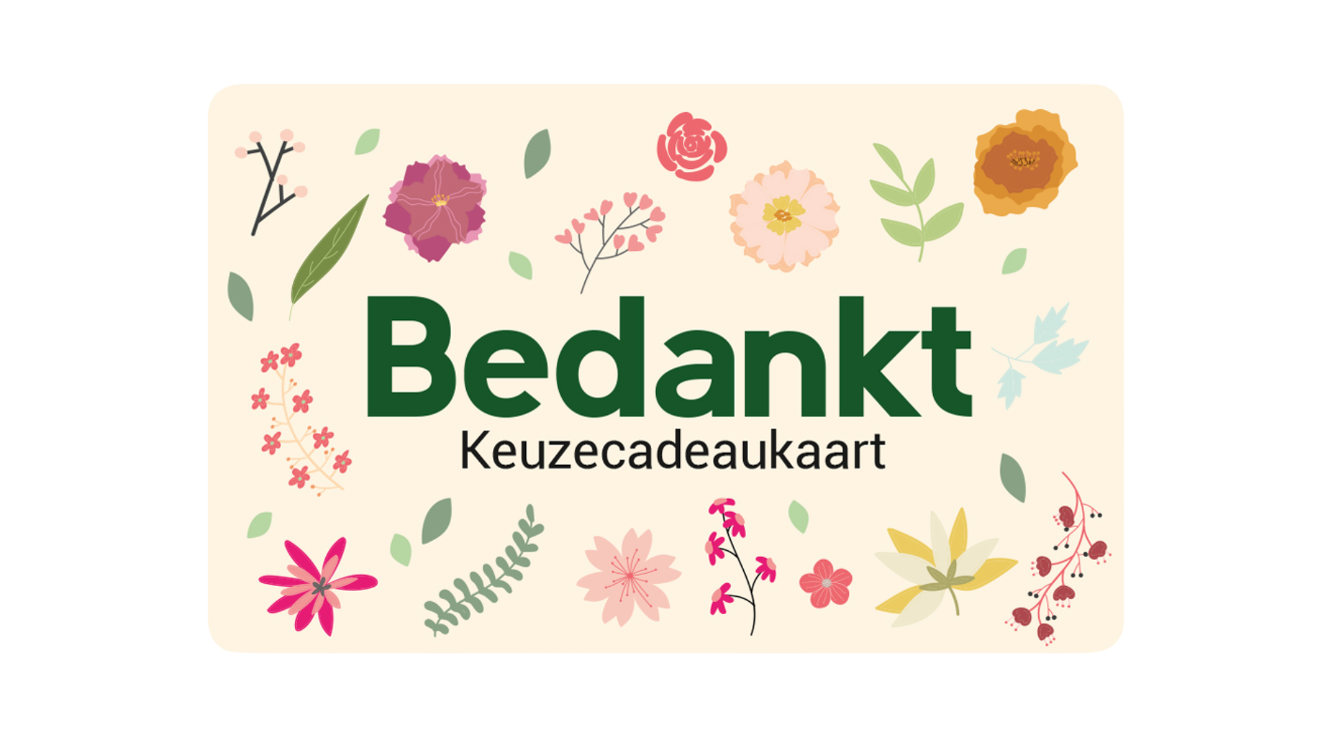 Keuzecadeaukaart- Bedankt
