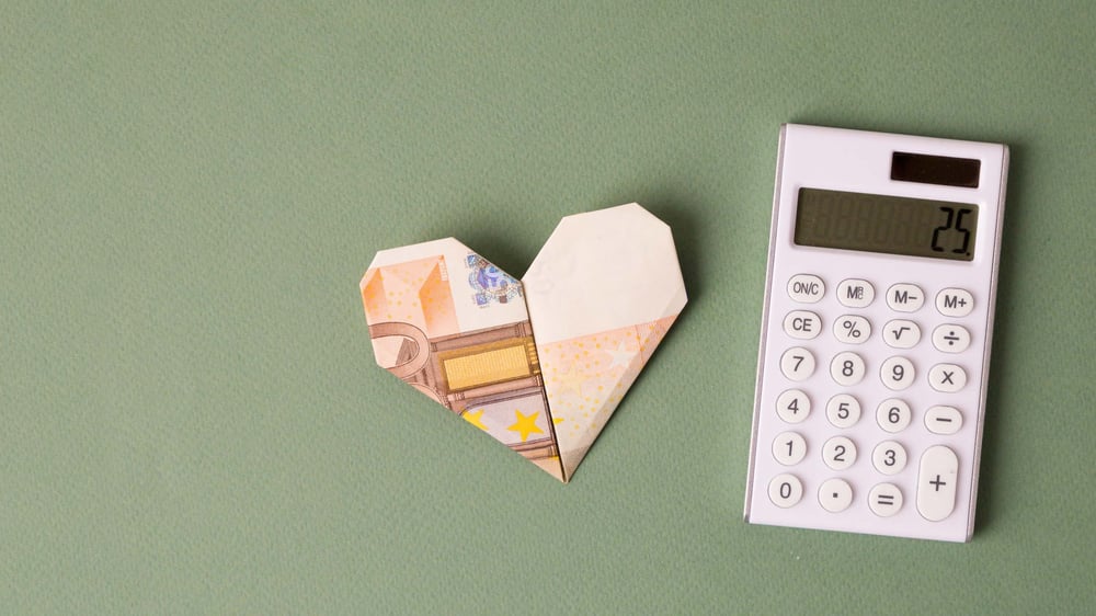 Geld met rekenmachine