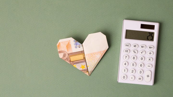 Geld met rekenmachine