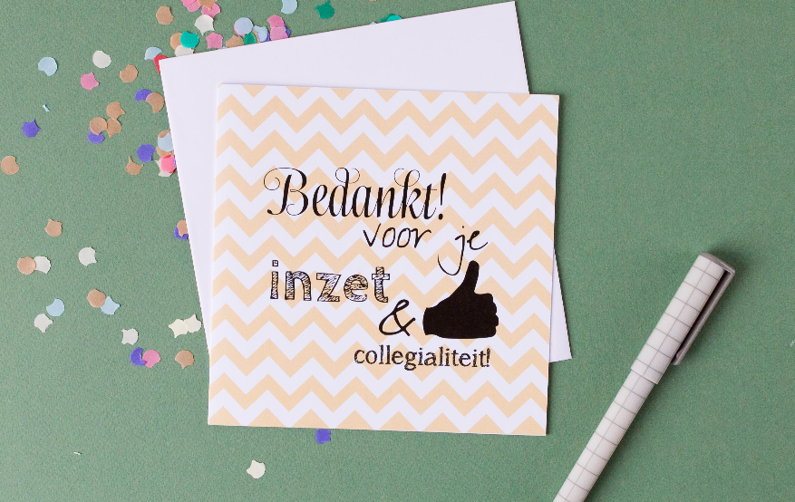 Wenskaart bedankt voor je inzet
